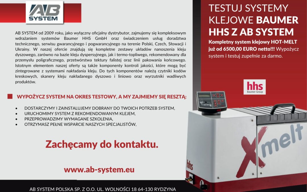 System klejowy do końcowego pakowania produktów END OF LINE